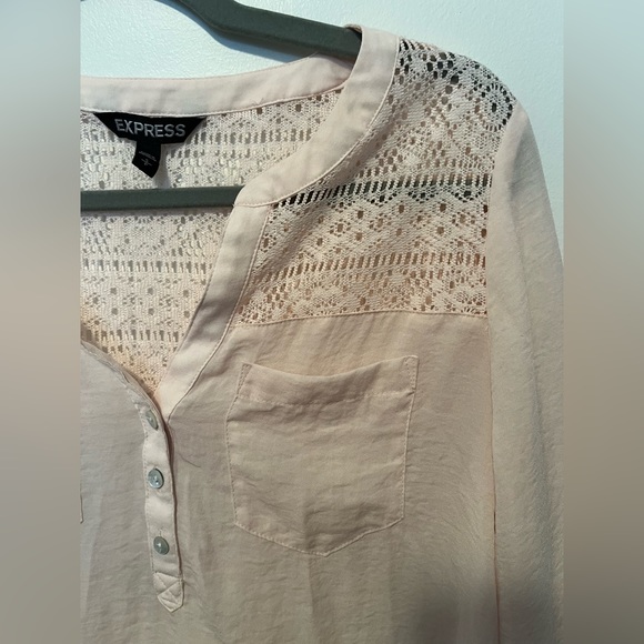 Express Sheer Lacy Blouse Size Small - Picture 2 of 5